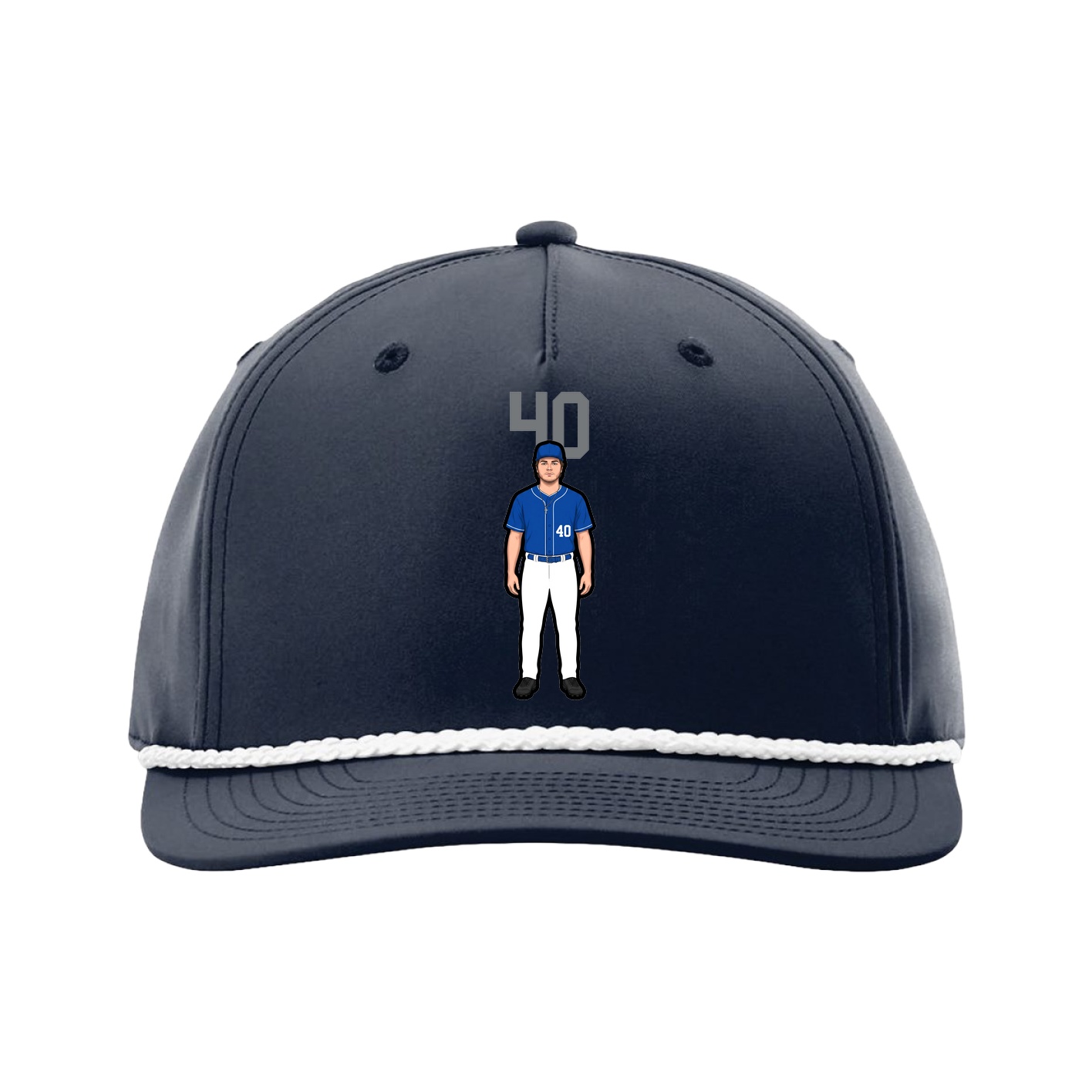 Five-Panel Classic Rope Cap — Number Top in Navy