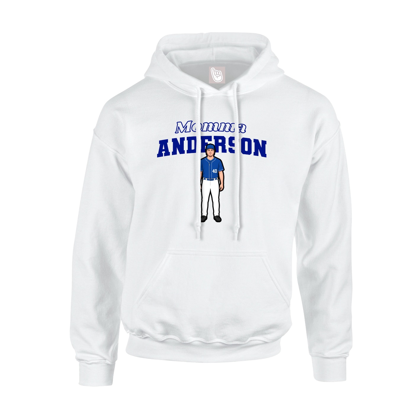 Youth Hoodie — Mothers Day Block in White