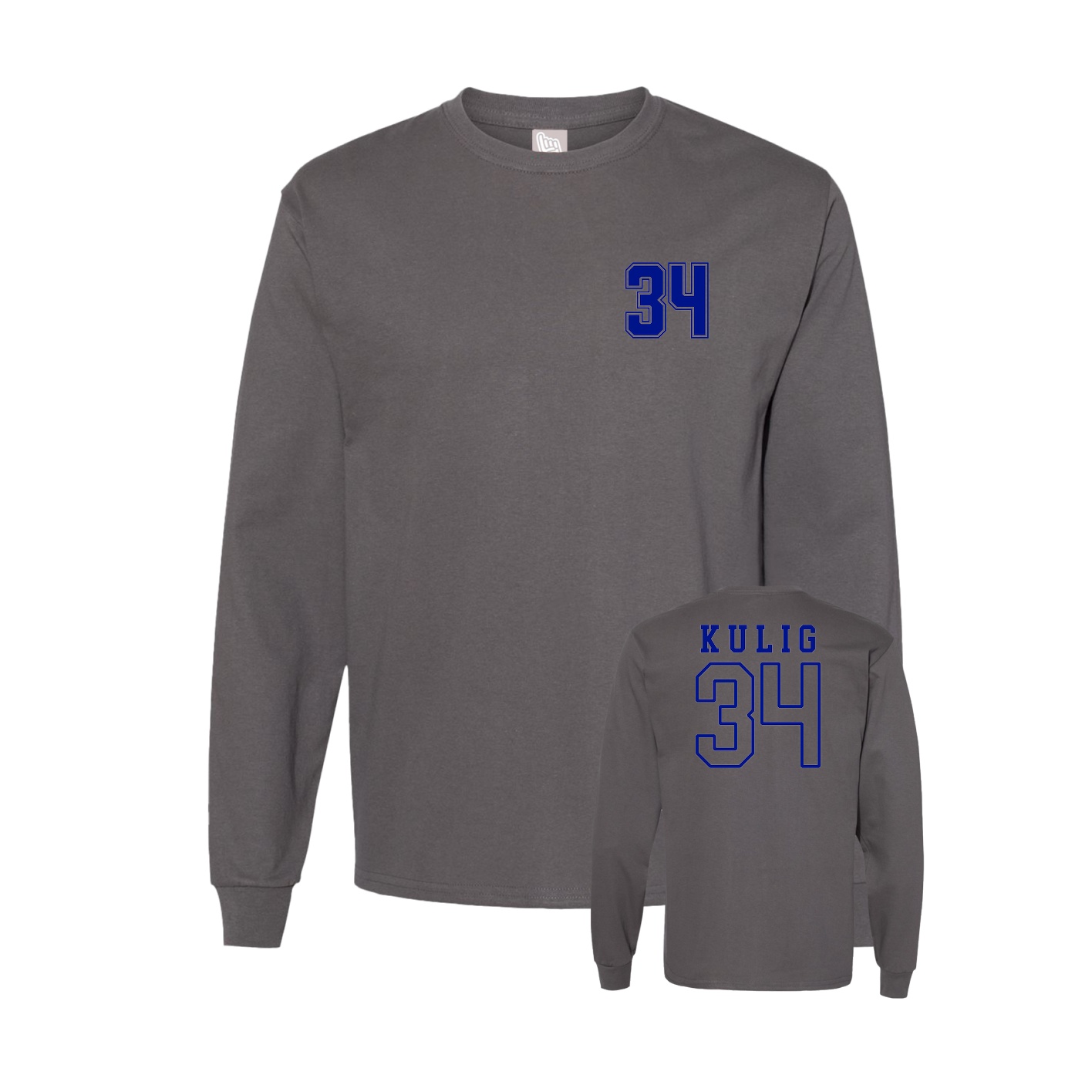 Long Sleeve Tee — Chest Back in Grey