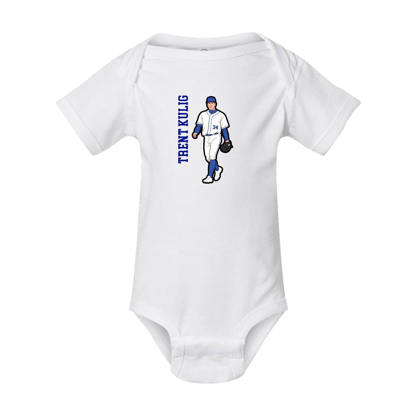 Baby Onesie — Name Vertical in White