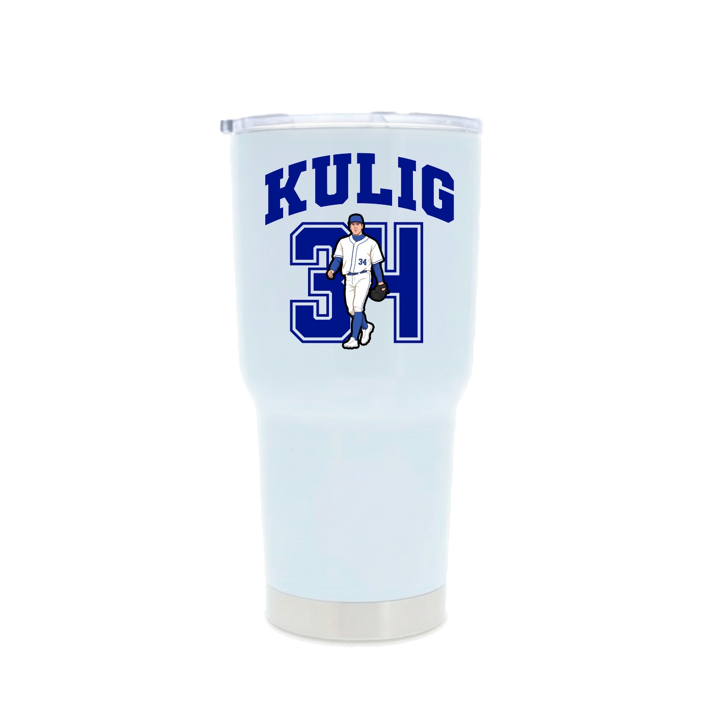 30oz Stainless Steel Tumbler — Number in White