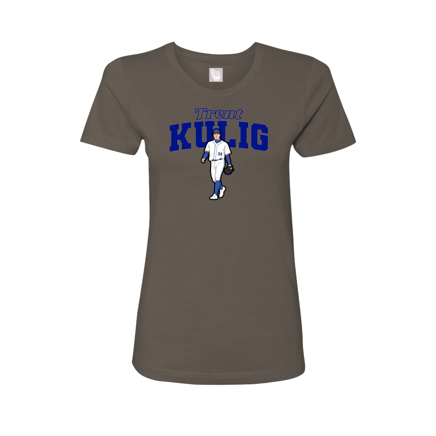 Fitted Women's Tee — Name Arch in Grey