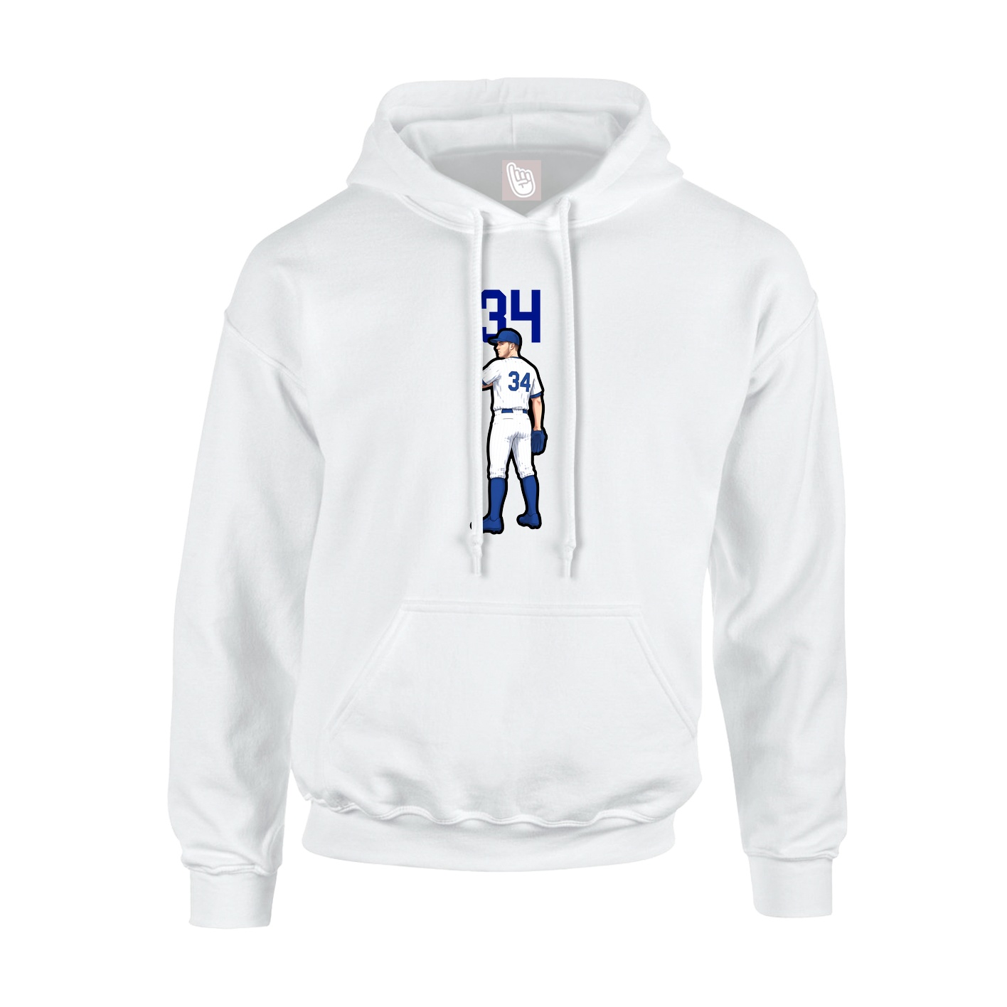 Youth Hoodie — Number Top in White