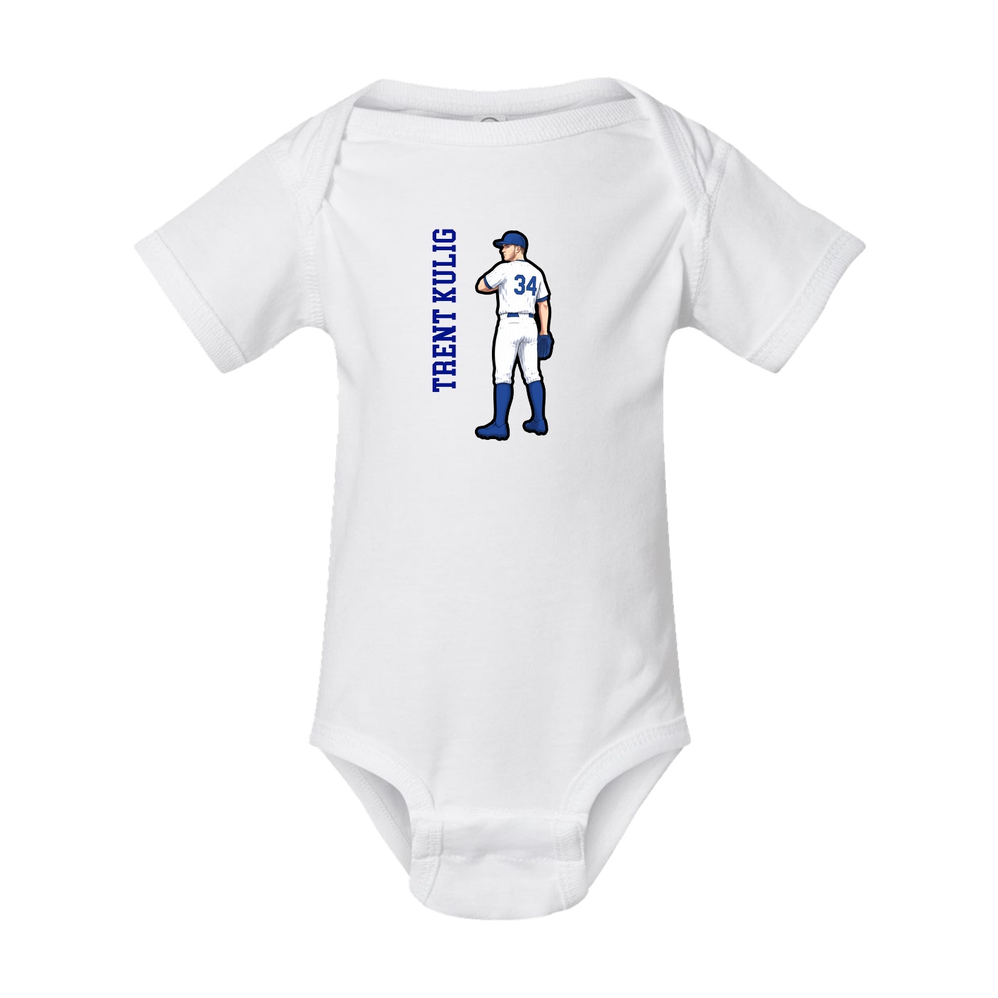 Baby Onesie — Name Vertical in White