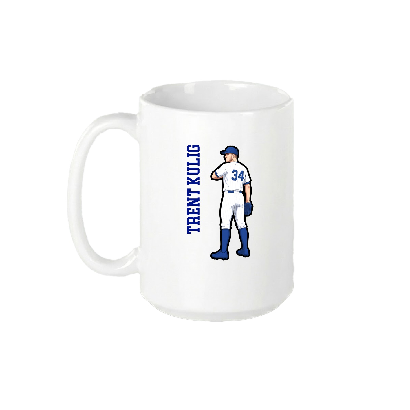 15oz Coffee Mug — Name Vertical in White