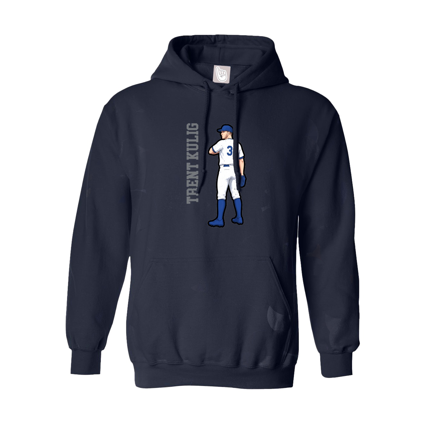 Hoodie — Name Vertical in Navy