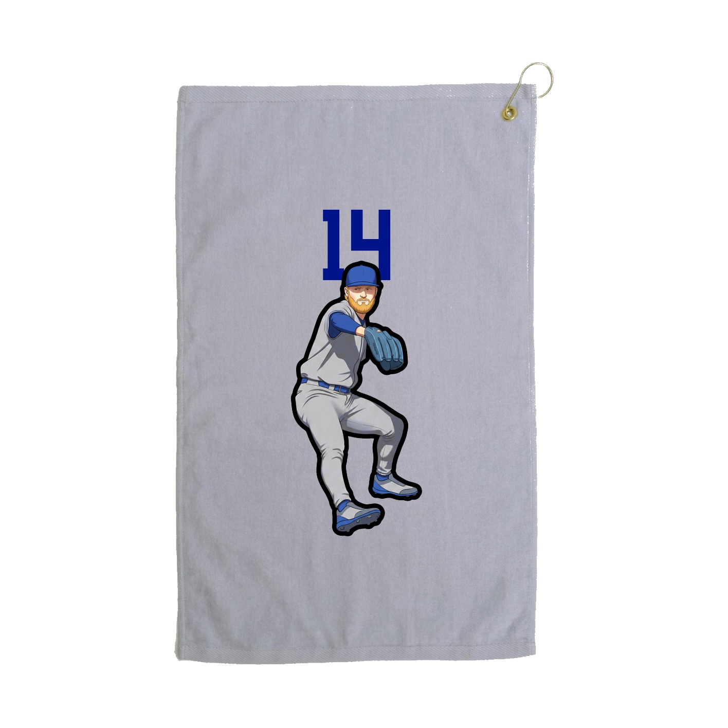 Golf Towel — Number Top in Grey