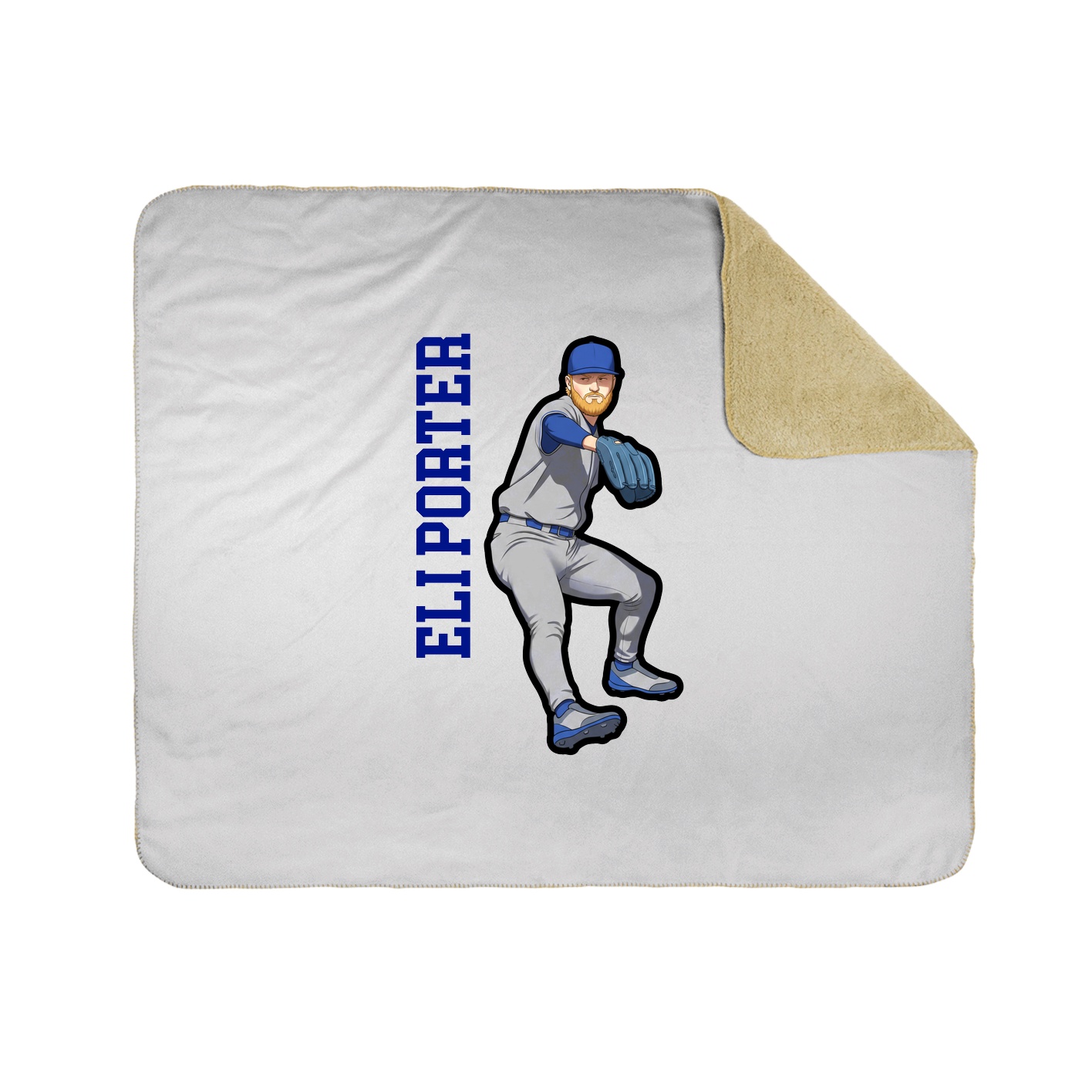Throw Blanket — Name Vertical in White