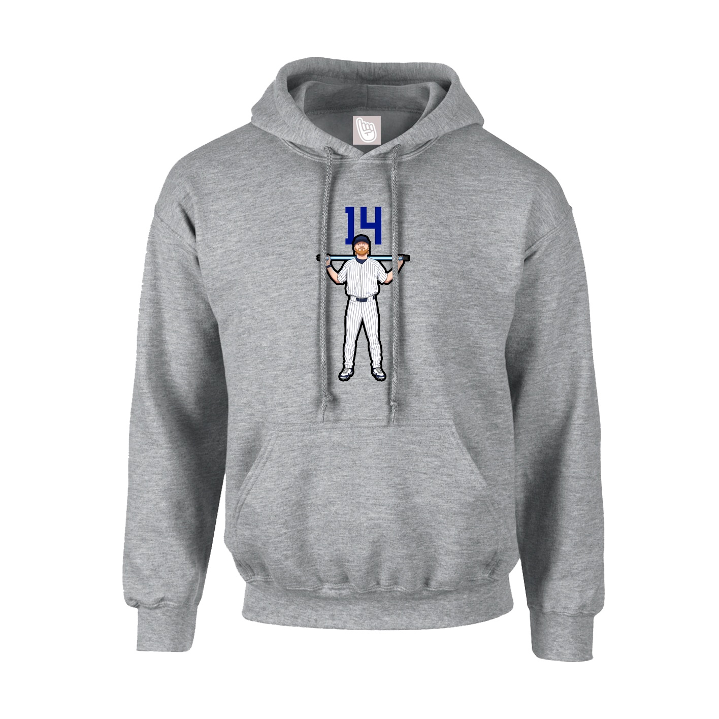Hoodie — Number Top in Grey