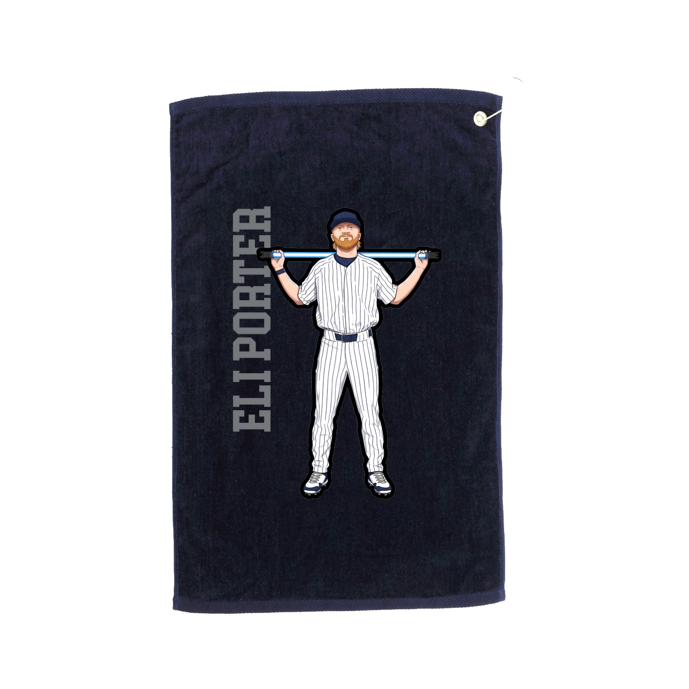 Golf Towel — Name Vertical in Navy
