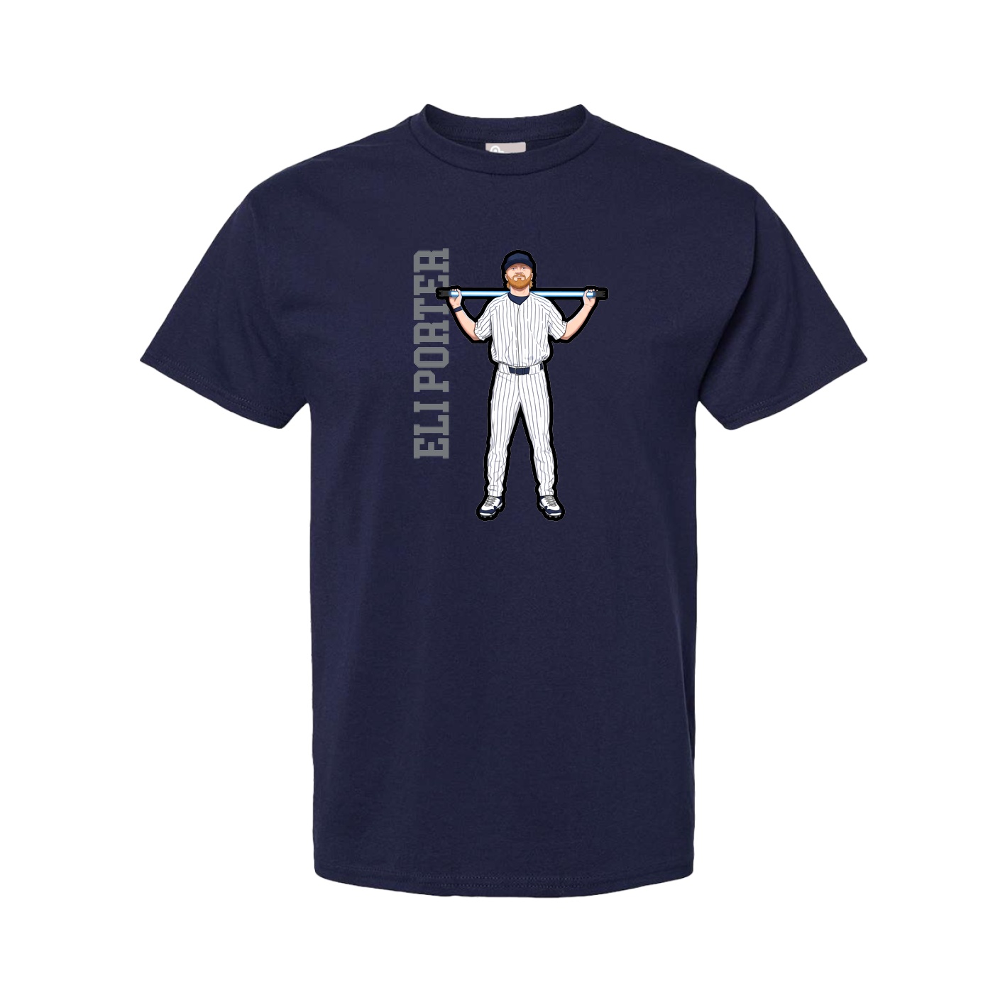 Youth Tee — Name Vertical in Navy