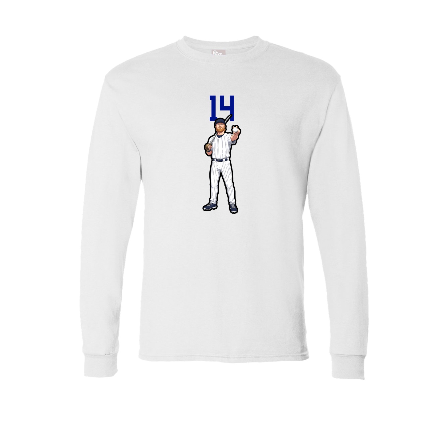Long Sleeve Tee — Number Top in White