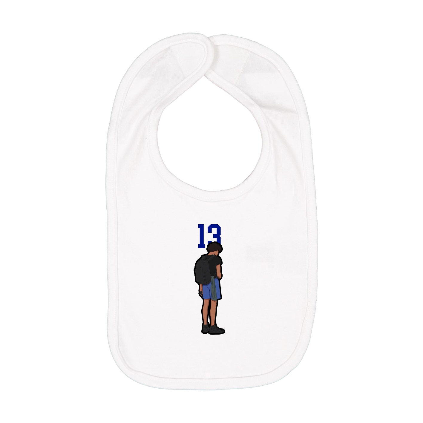 Infant Bib — Number Top in White