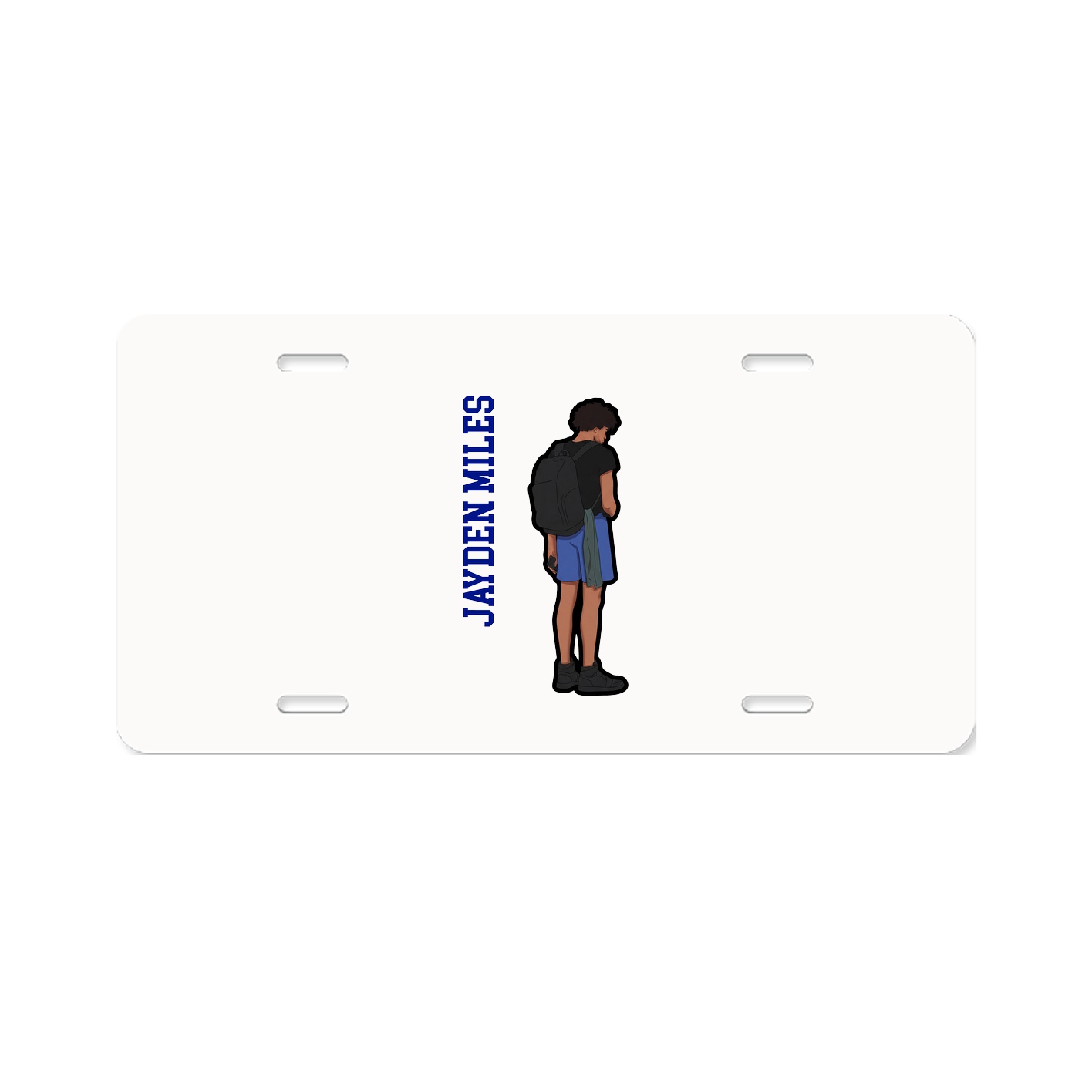 License Plate — Name Vertical in Classic