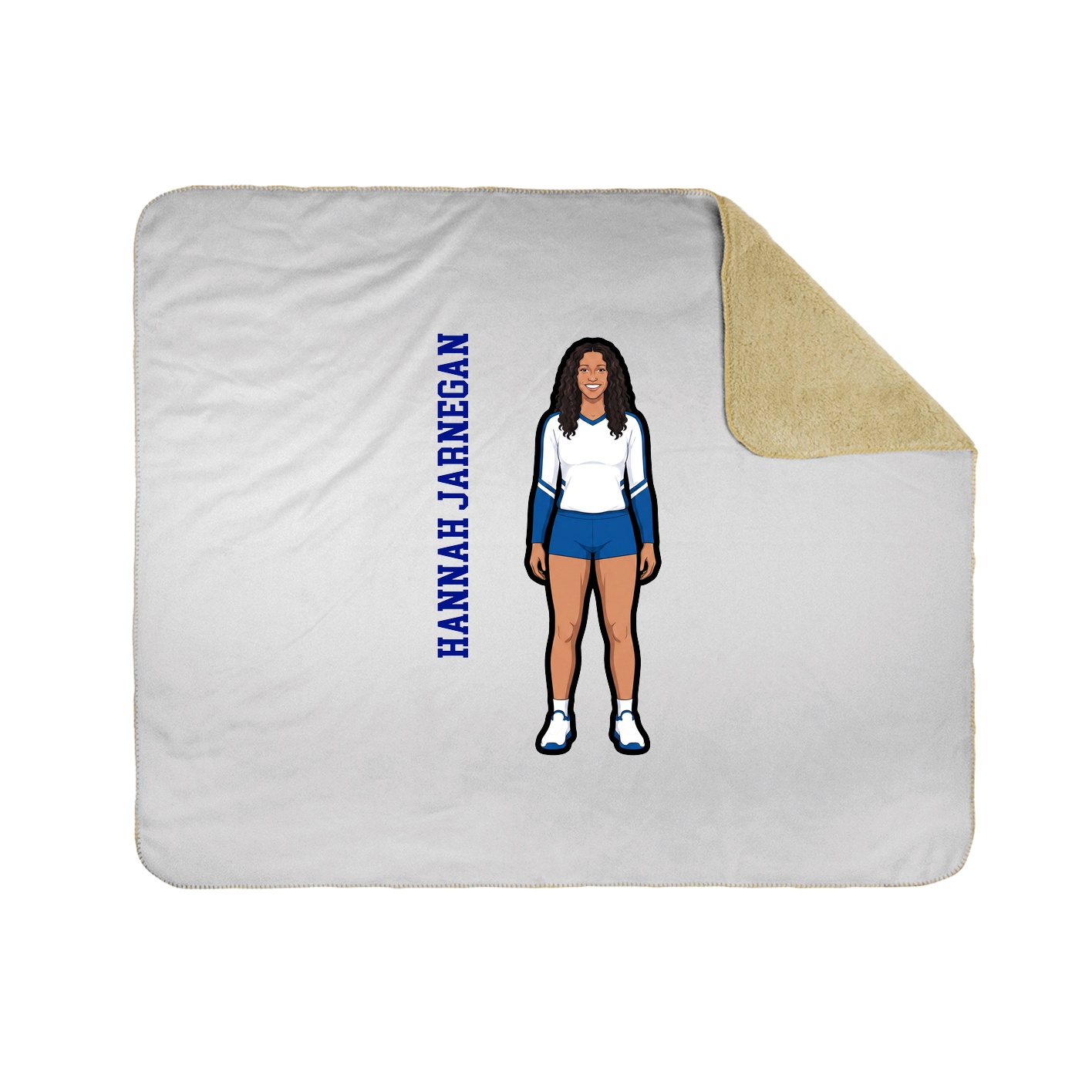 Throw Blanket — Name Vertical in White