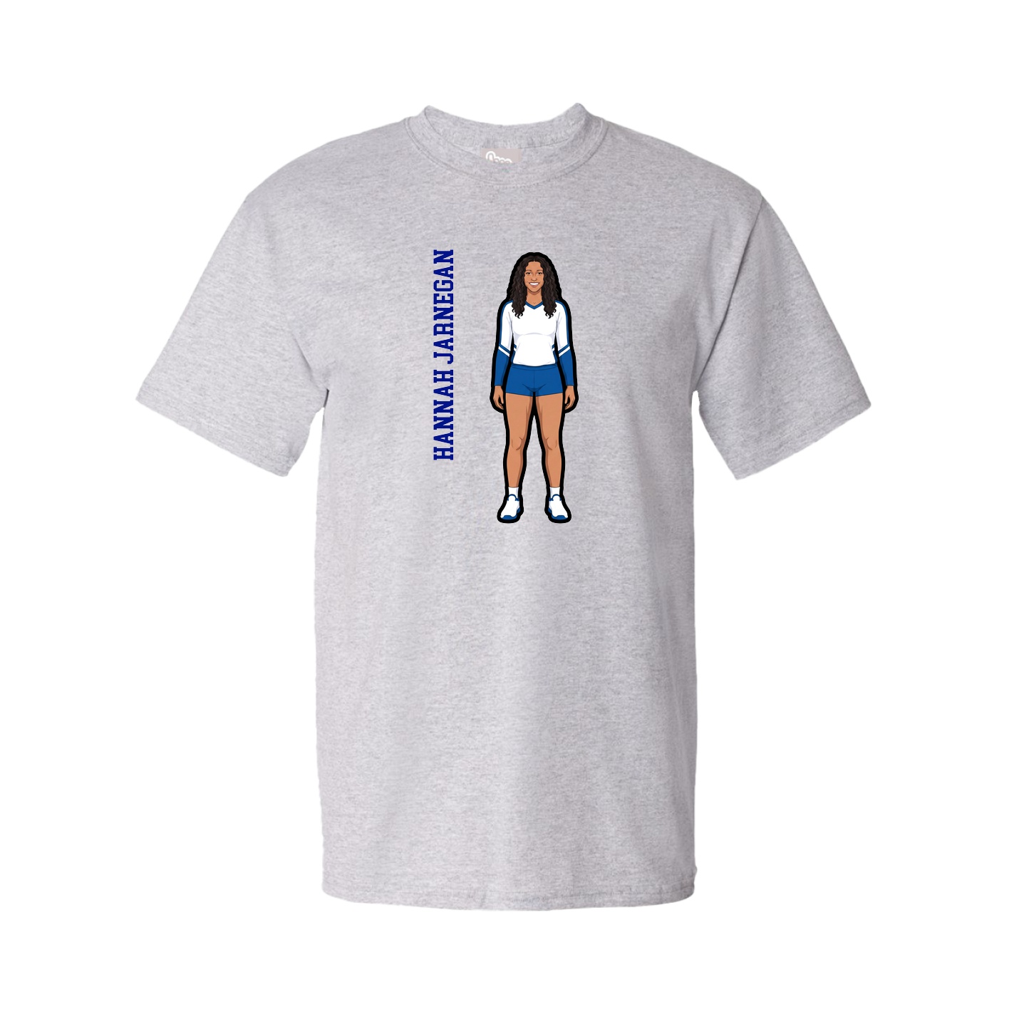 Youth Tee — Name Vertical in Grey