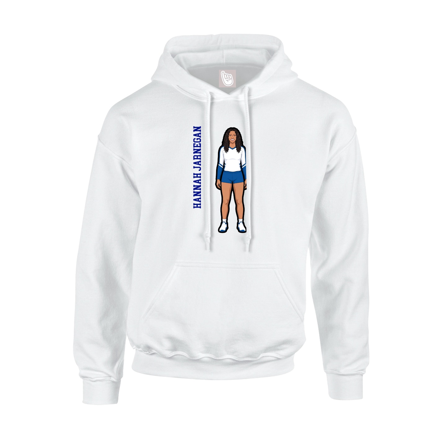 Youth Hoodie — Name Vertical in White