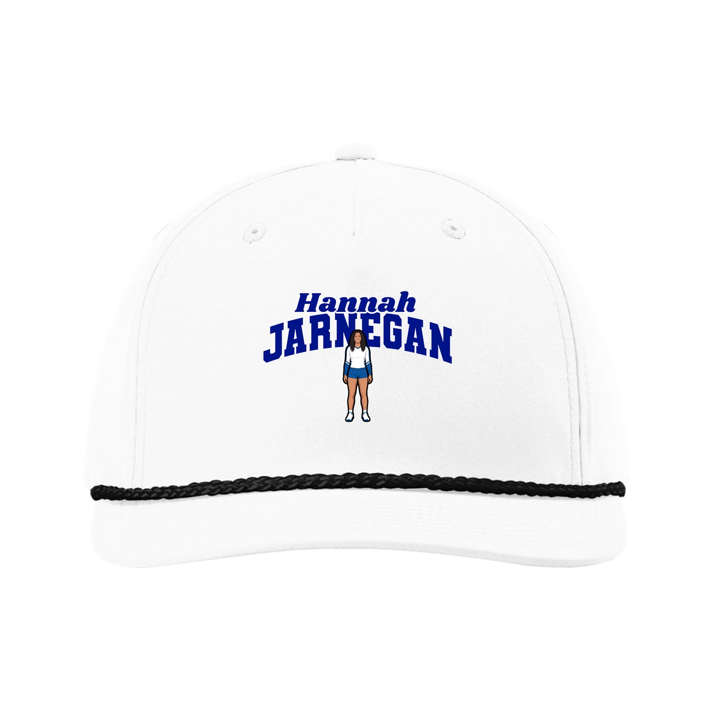 Five-Panel Classic Rope Cap — Signature Arch in White