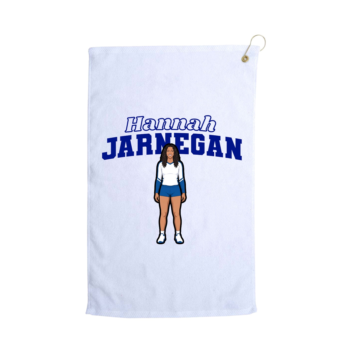 Golf Towel — Name Arch in White