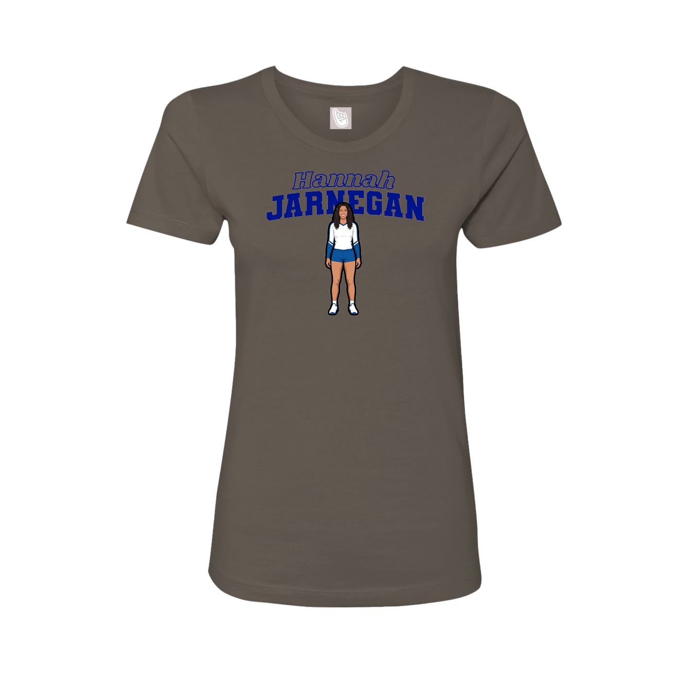 Fitted Women's Tee — Name Arch in Grey