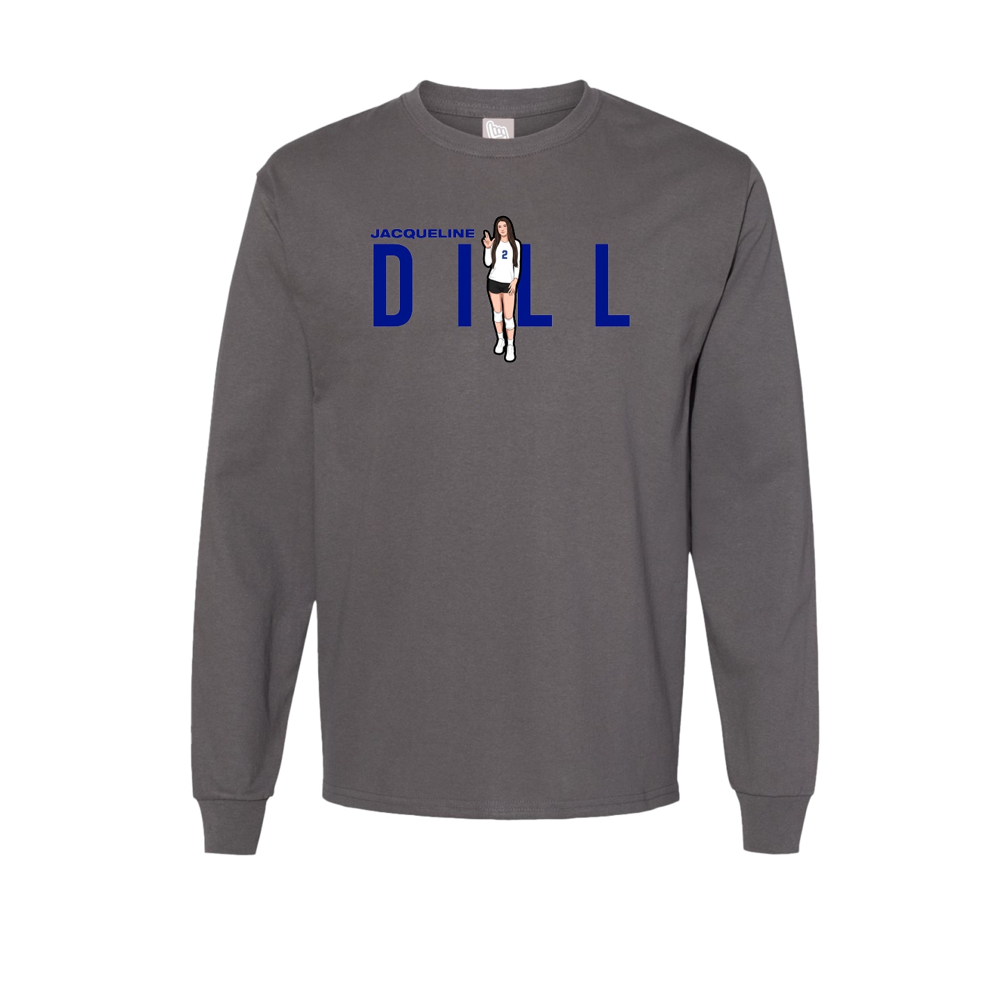 Long Sleeve Tee — Player Name in Grey