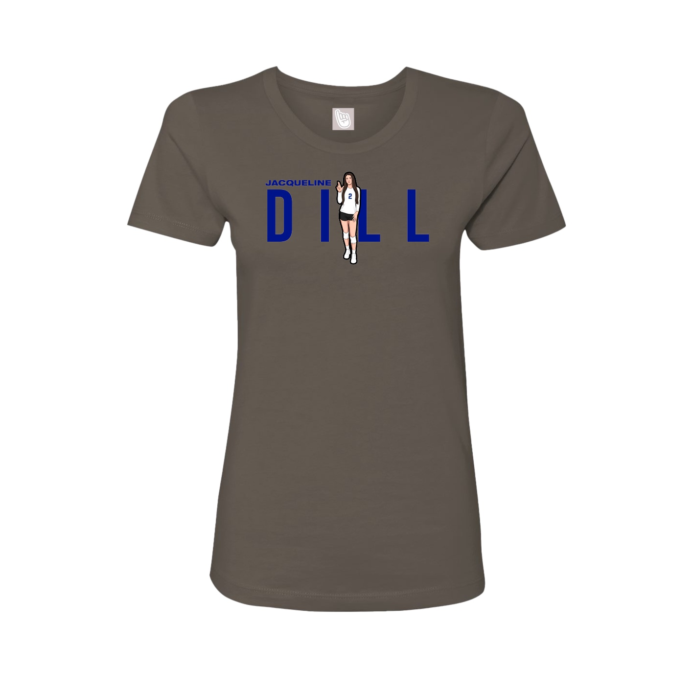 Fitted Women's Tee — Player Name in Grey