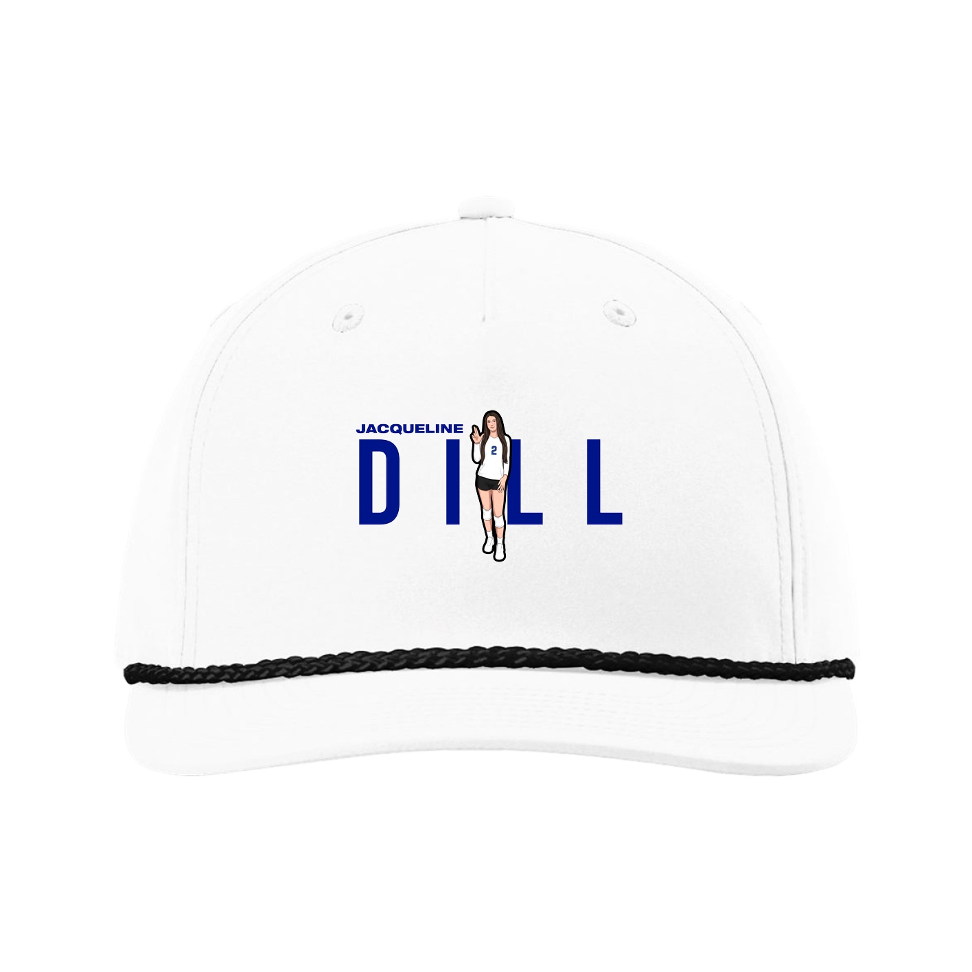 Five-Panel Classic Rope Cap — Player Name in White