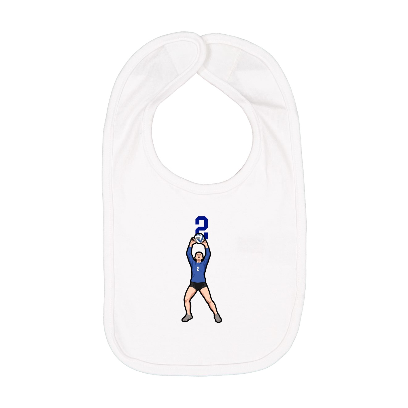 Infant Bib — Number Top in White