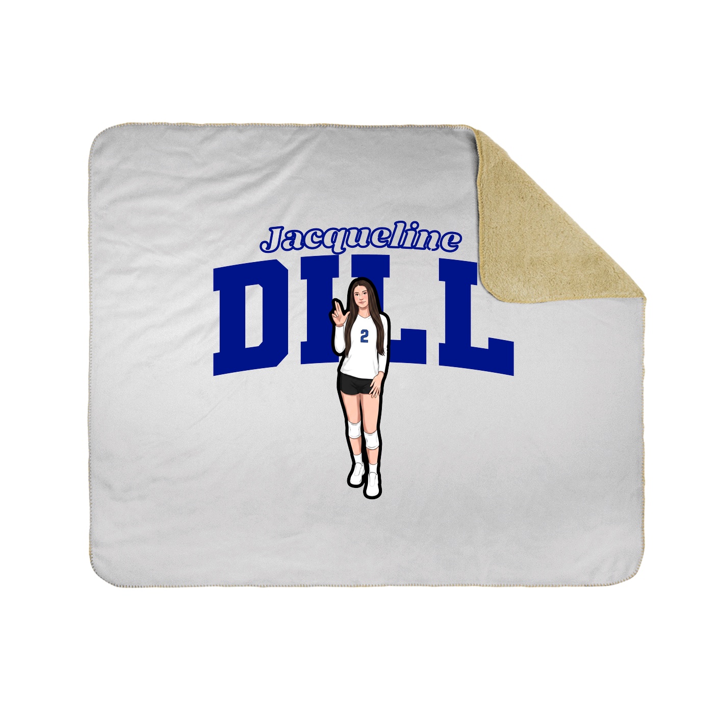 Throw Blanket — Name Arch in White
