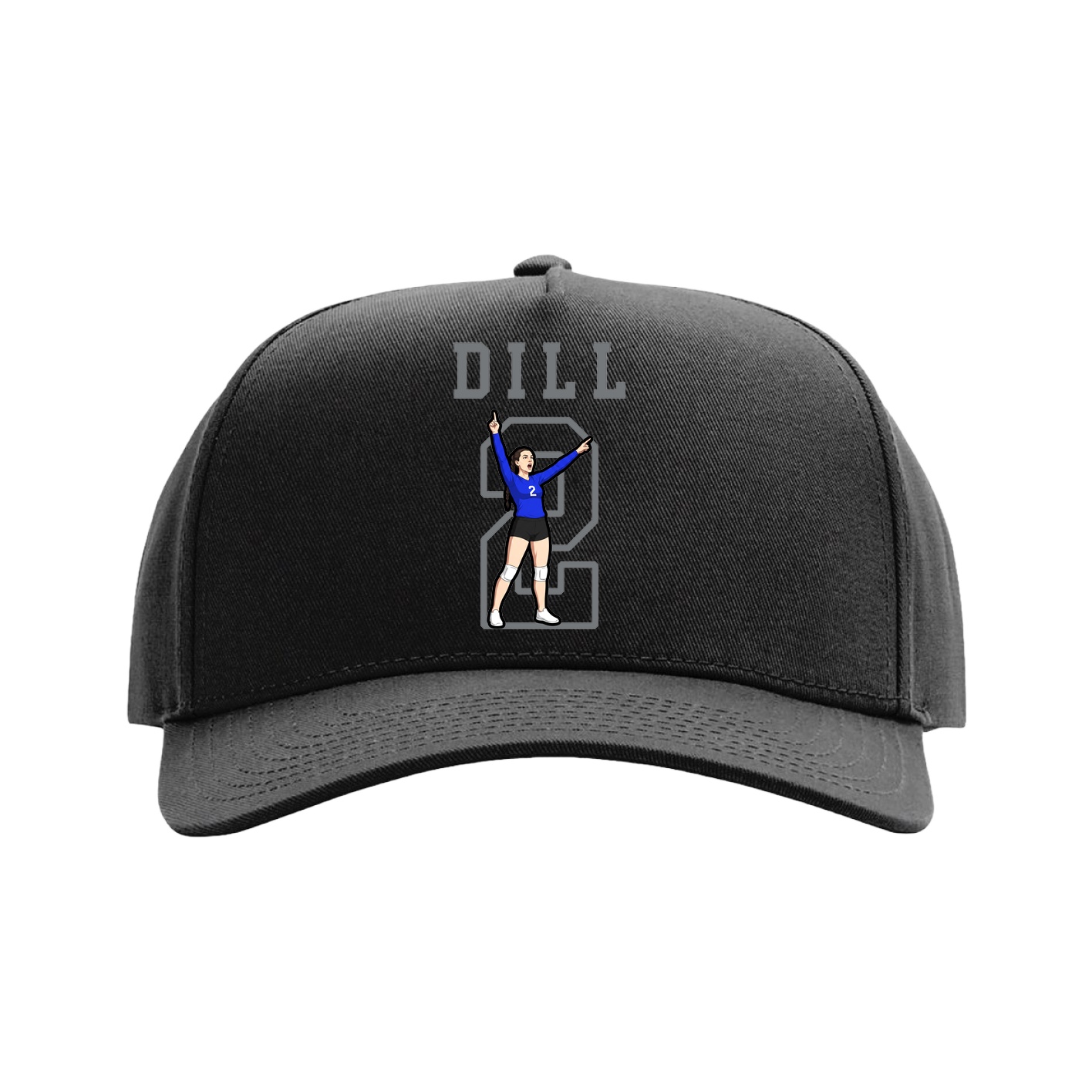 Full Fabric Five-Panel Champ Cap — Shirsey in Black