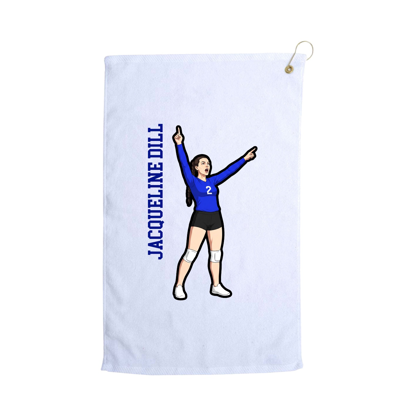 Golf Towel — Name Vertical in White
