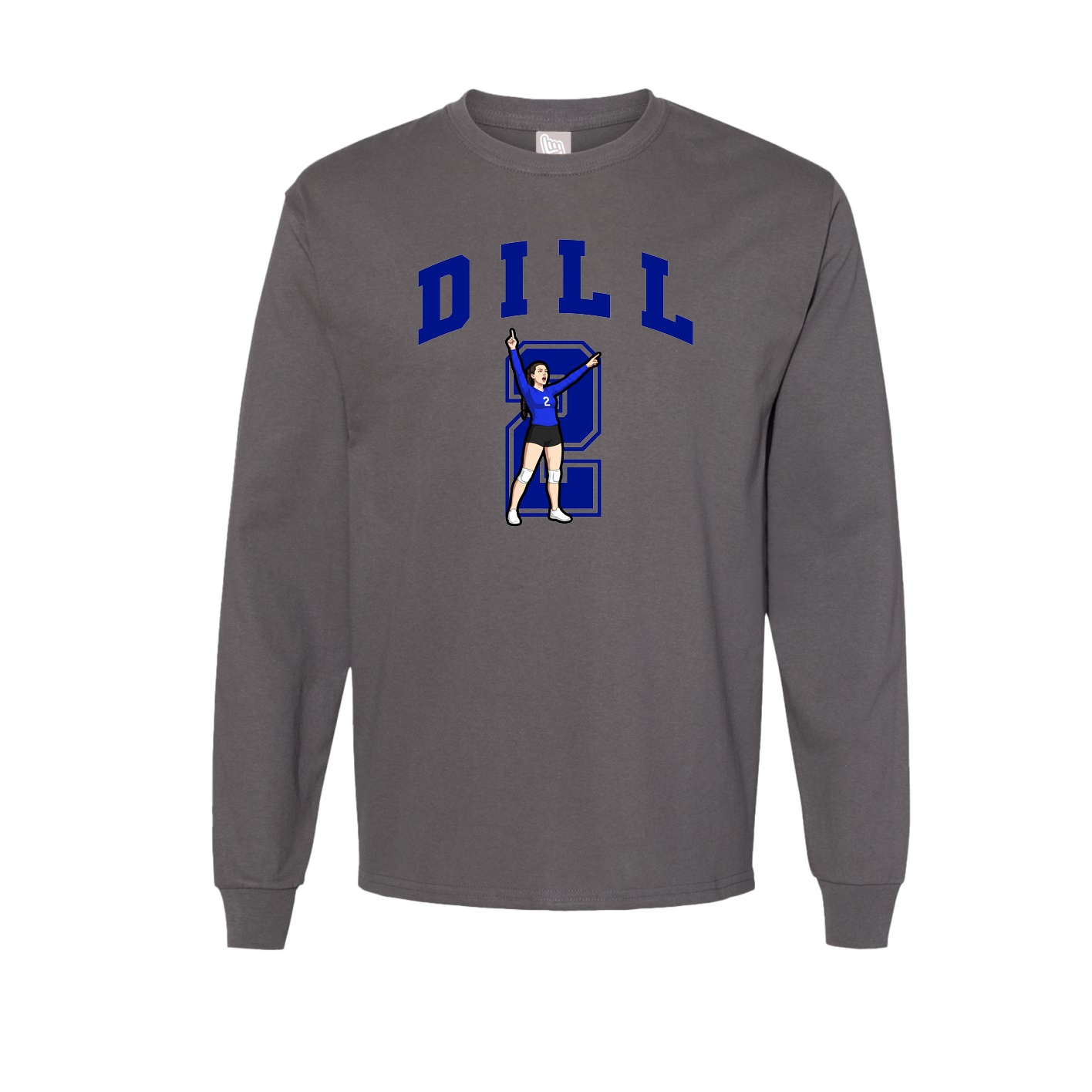 Long Sleeve Tee — Number in Grey