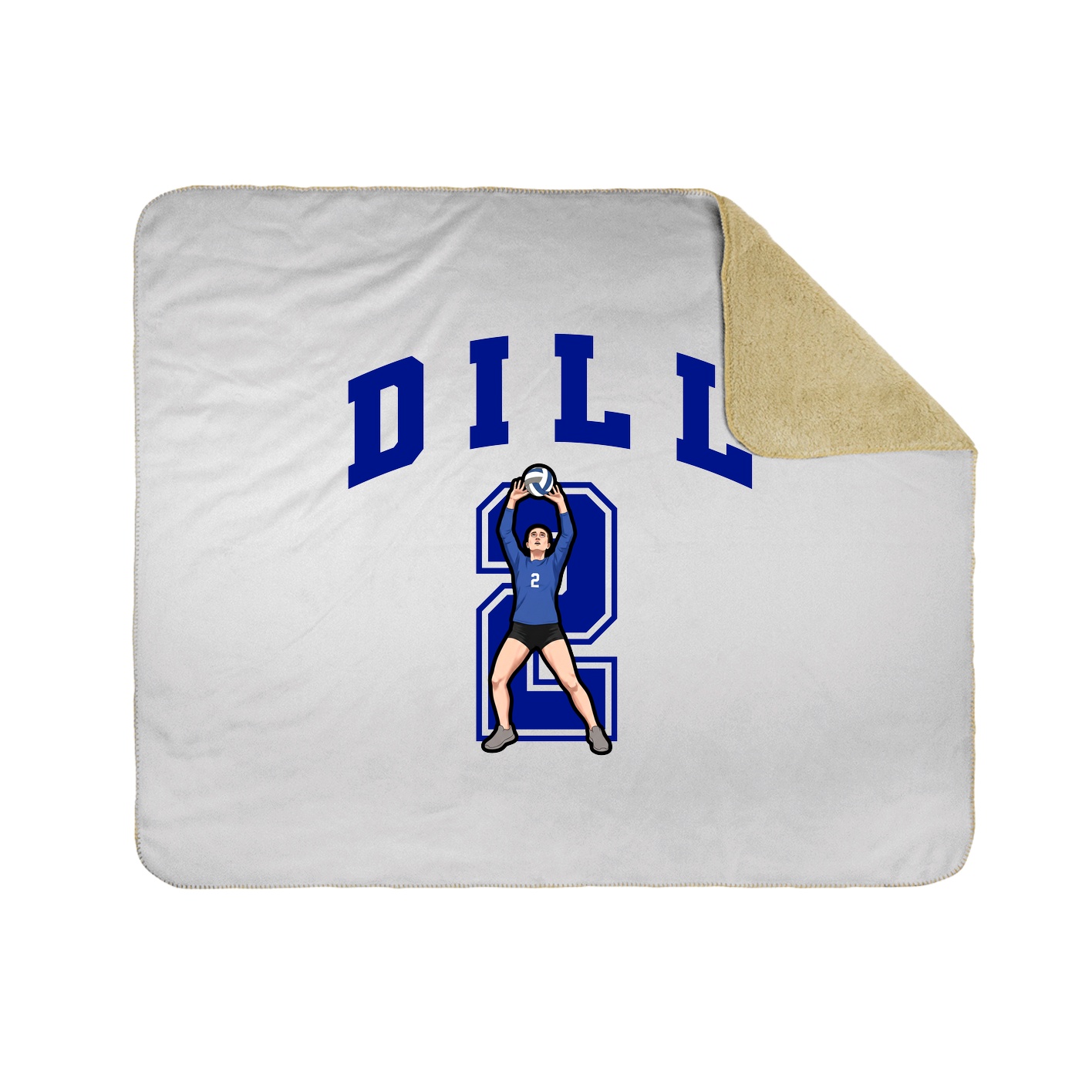 Throw Blanket — Number in White