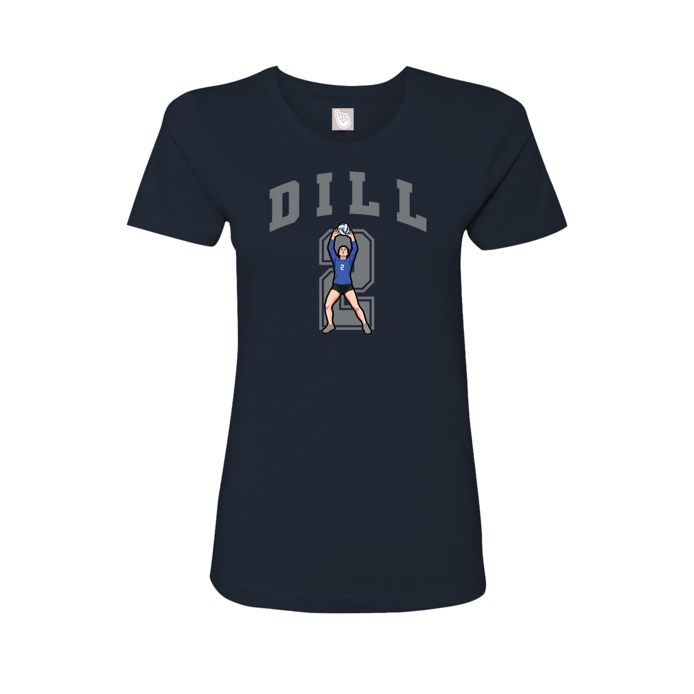 Fitted Women's Tee — Number in Navy
