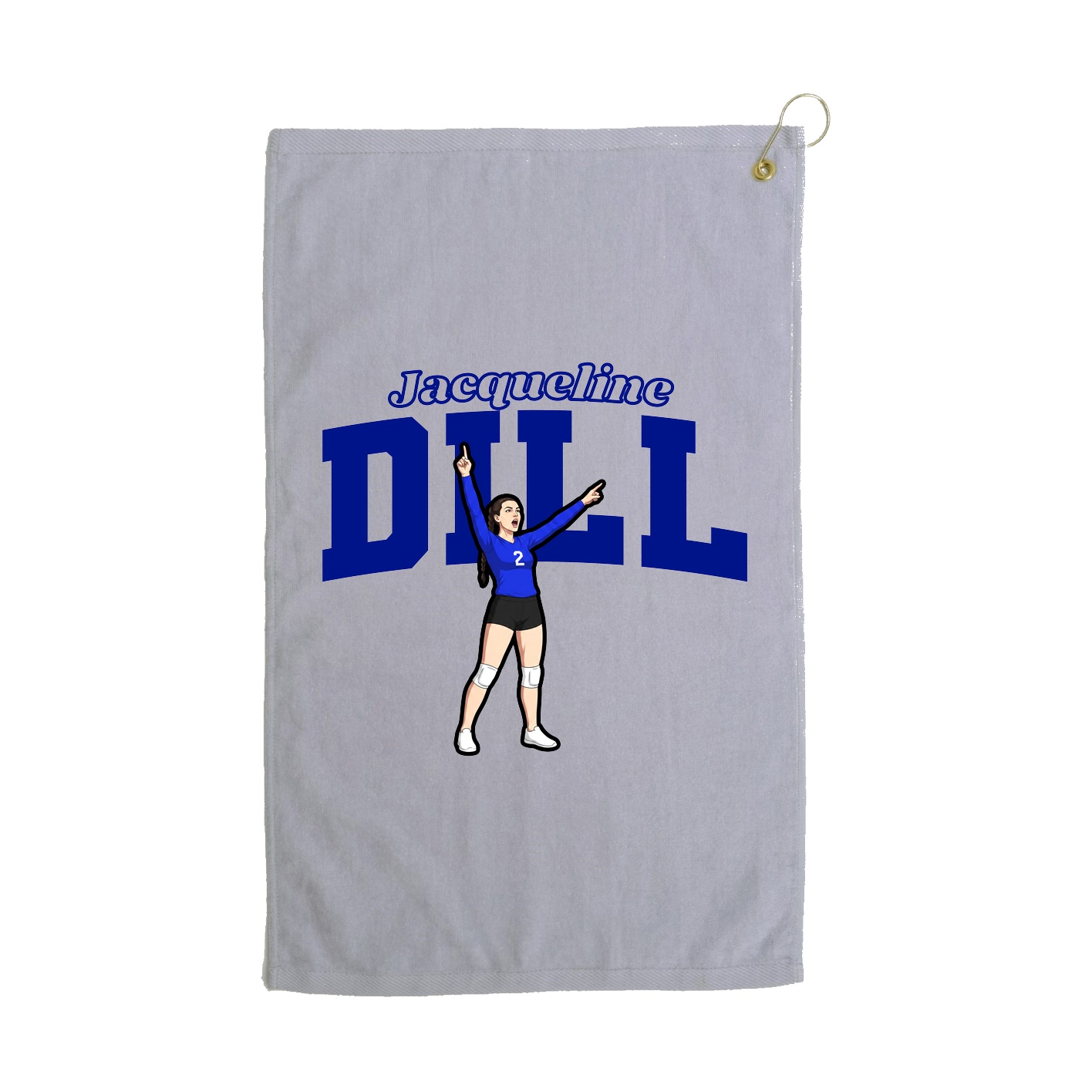 Golf Towel — Name Arch in Grey