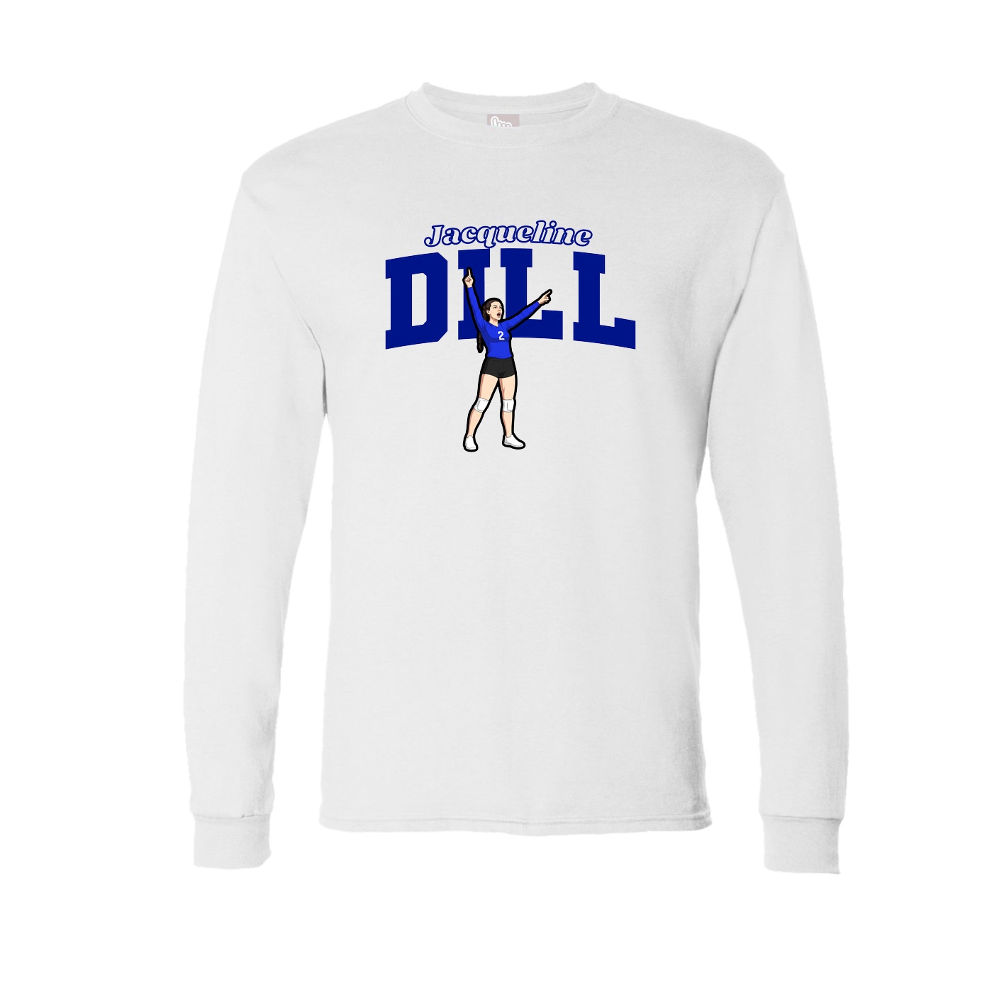 Long Sleeve Tee — Name Arch in White