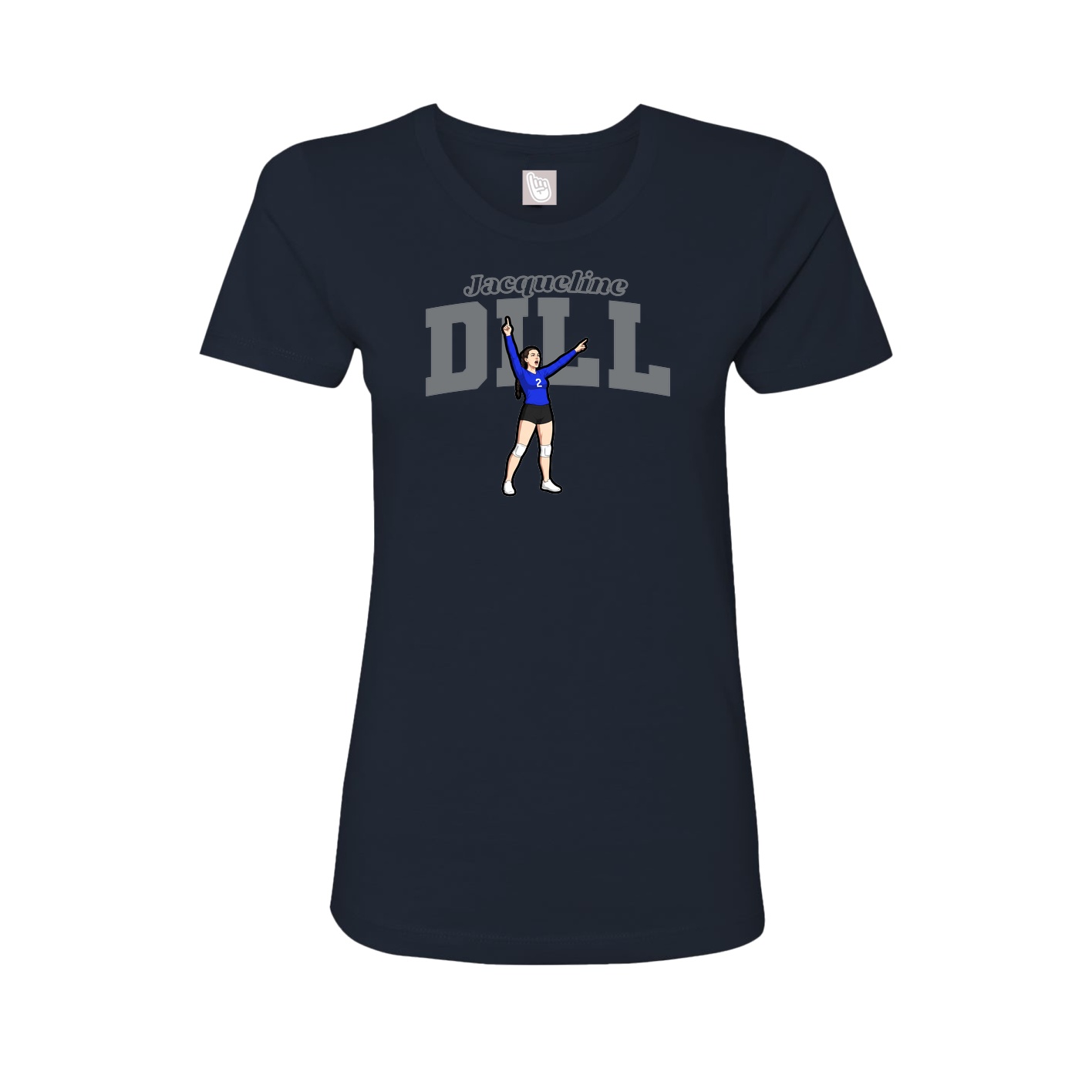 Fitted Women's Tee — Name Arch in Navy
