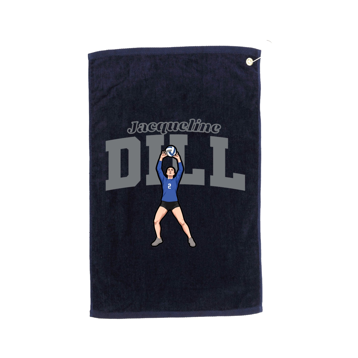 Golf Towel — Name Arch in Navy