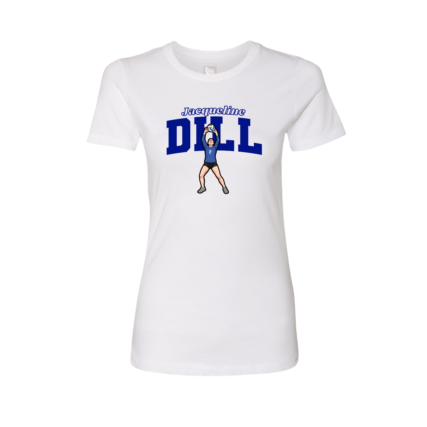 Fitted Women's Tee — Name Arch in White