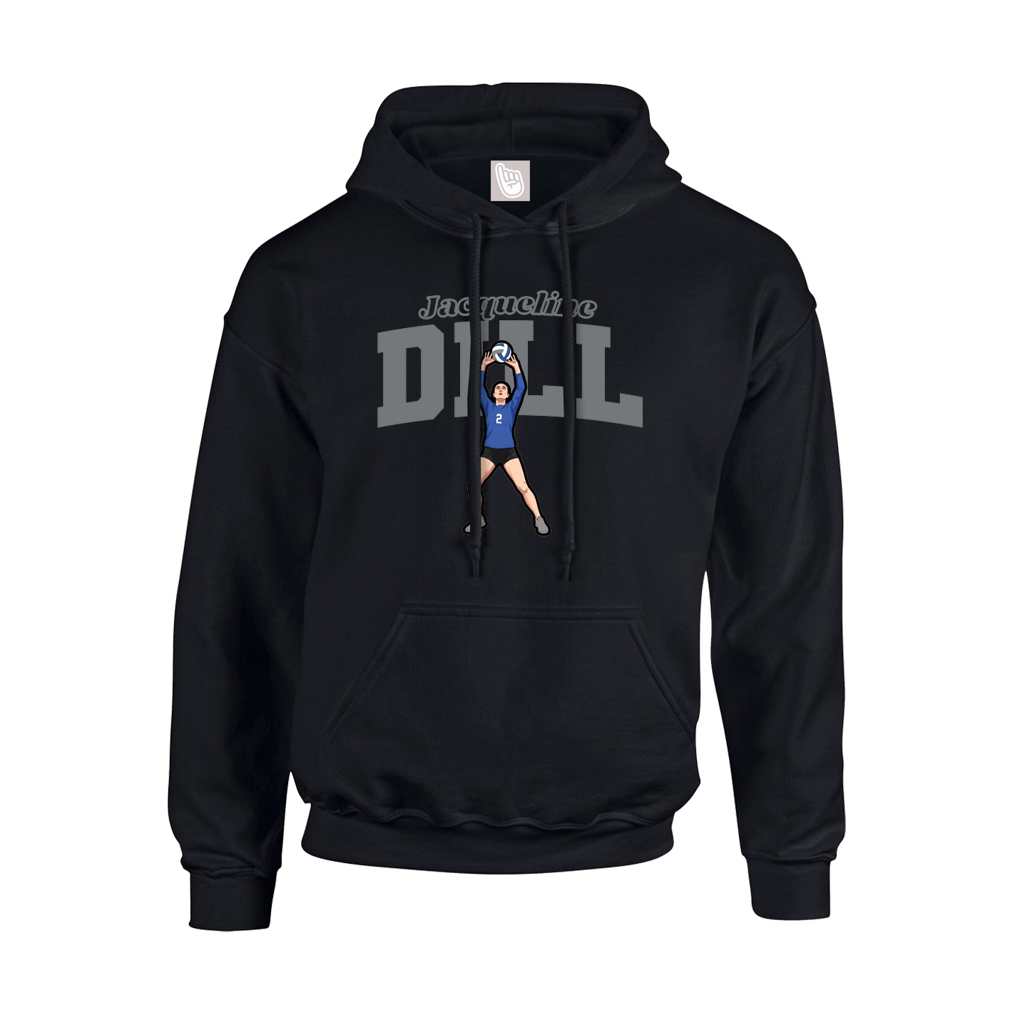 Youth Hoodie — Name Arch in Black