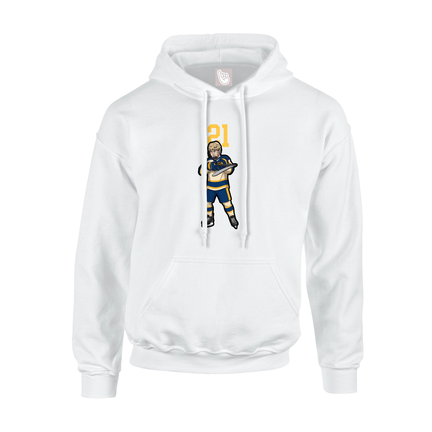 Youth Hoodie — Number Top in White