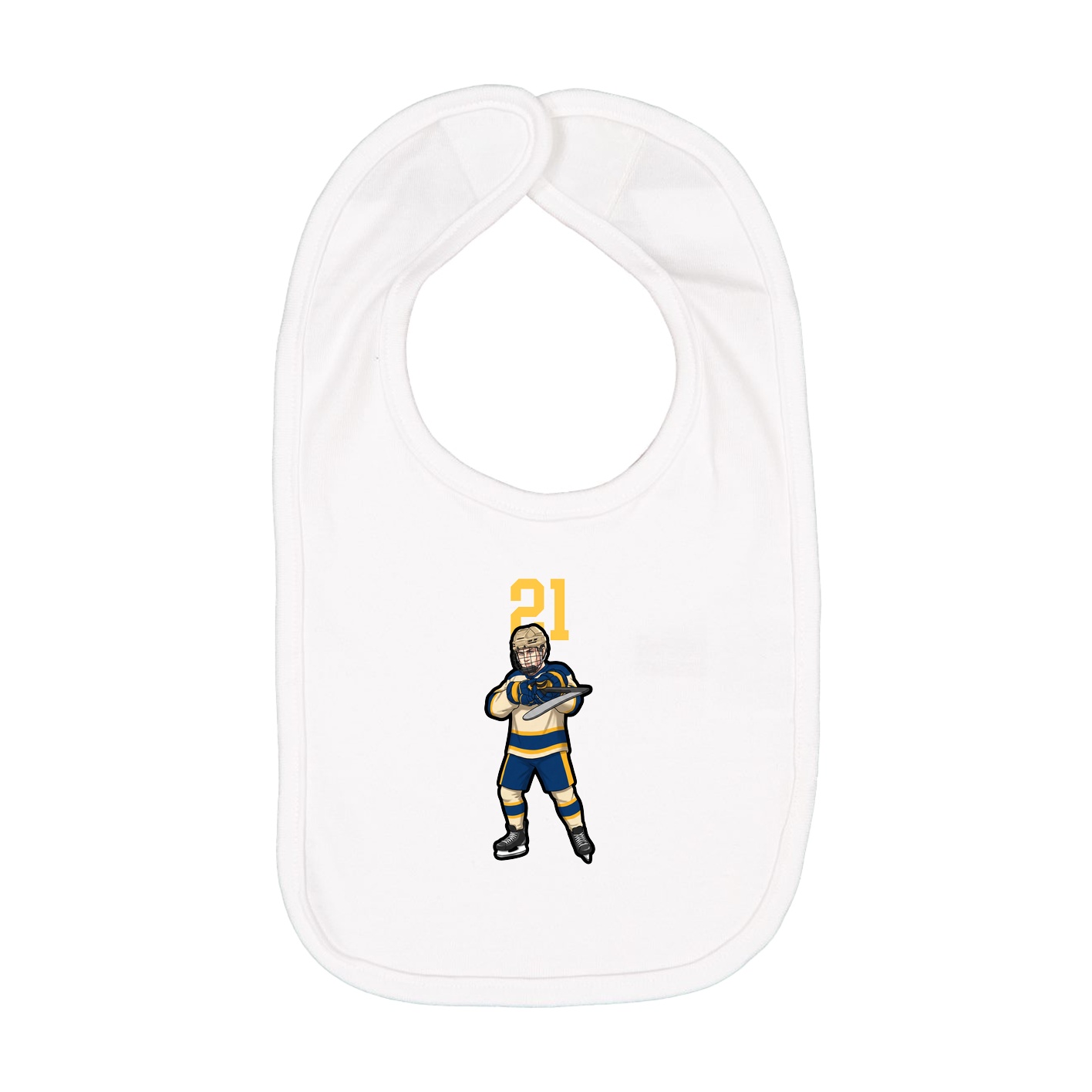 Infant Bib — Number Top in White