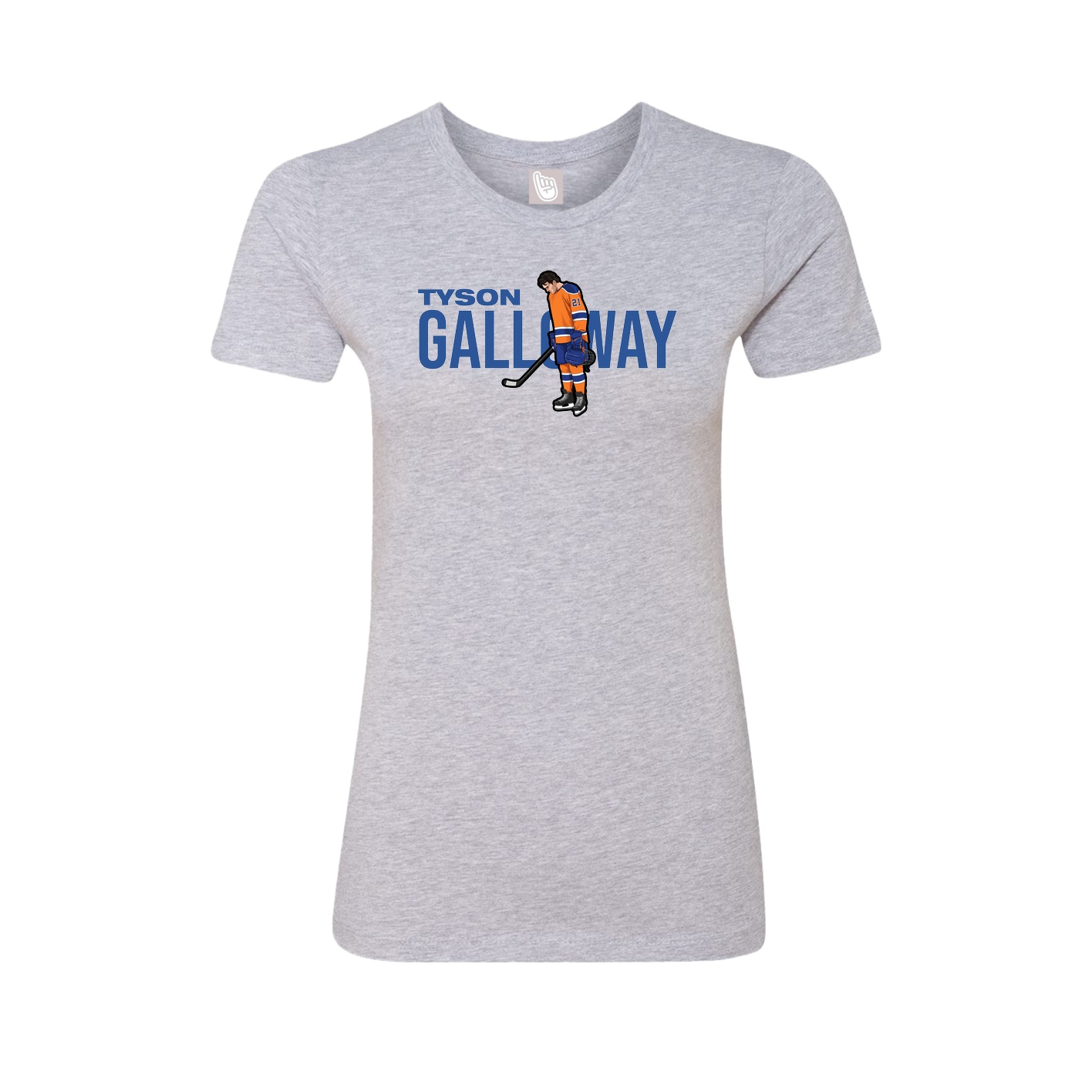 Fitted Women's Tee — Player Name in Grey