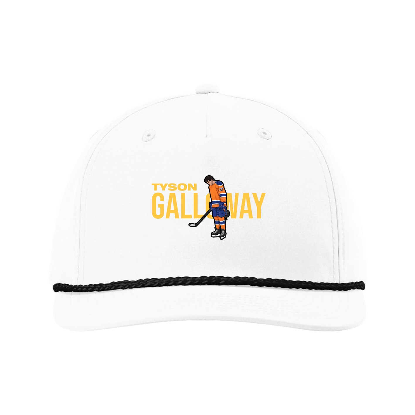 Five-Panel Classic Rope Cap — Player Name in White