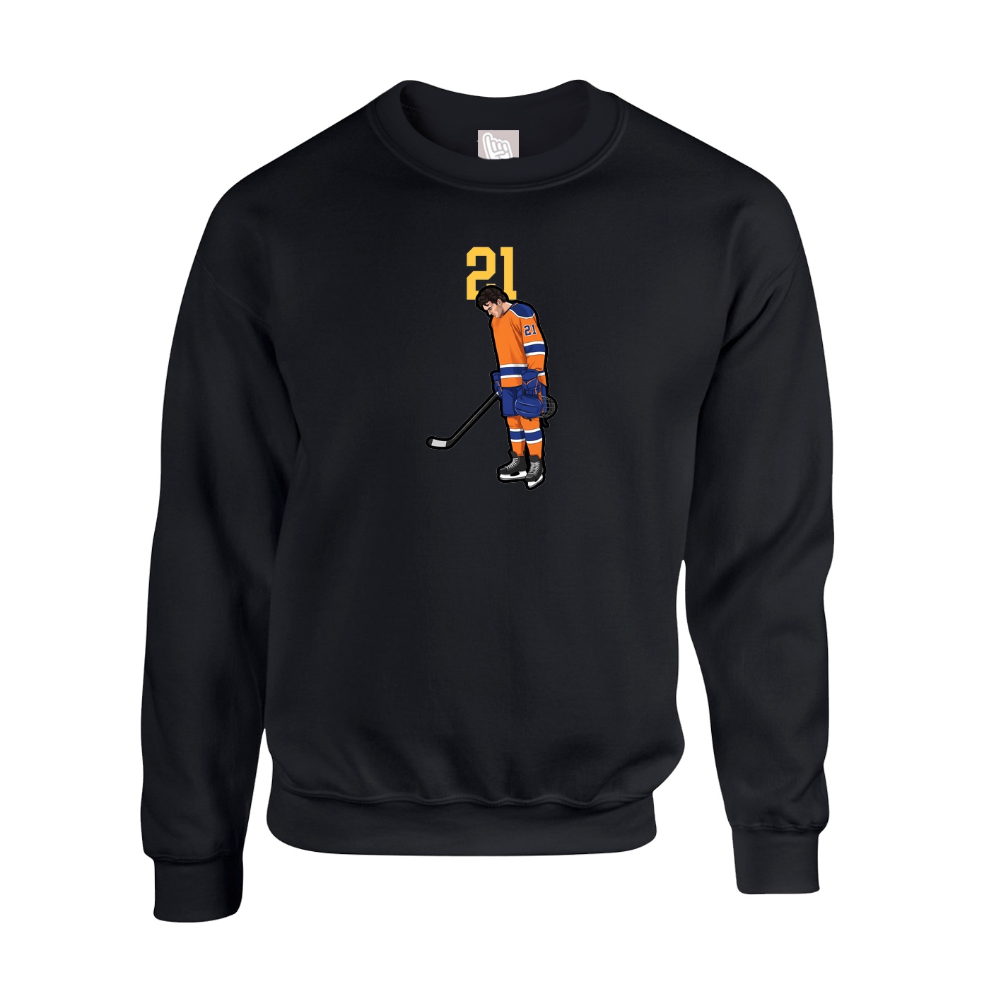 Fleece Crew — Number Top in Black