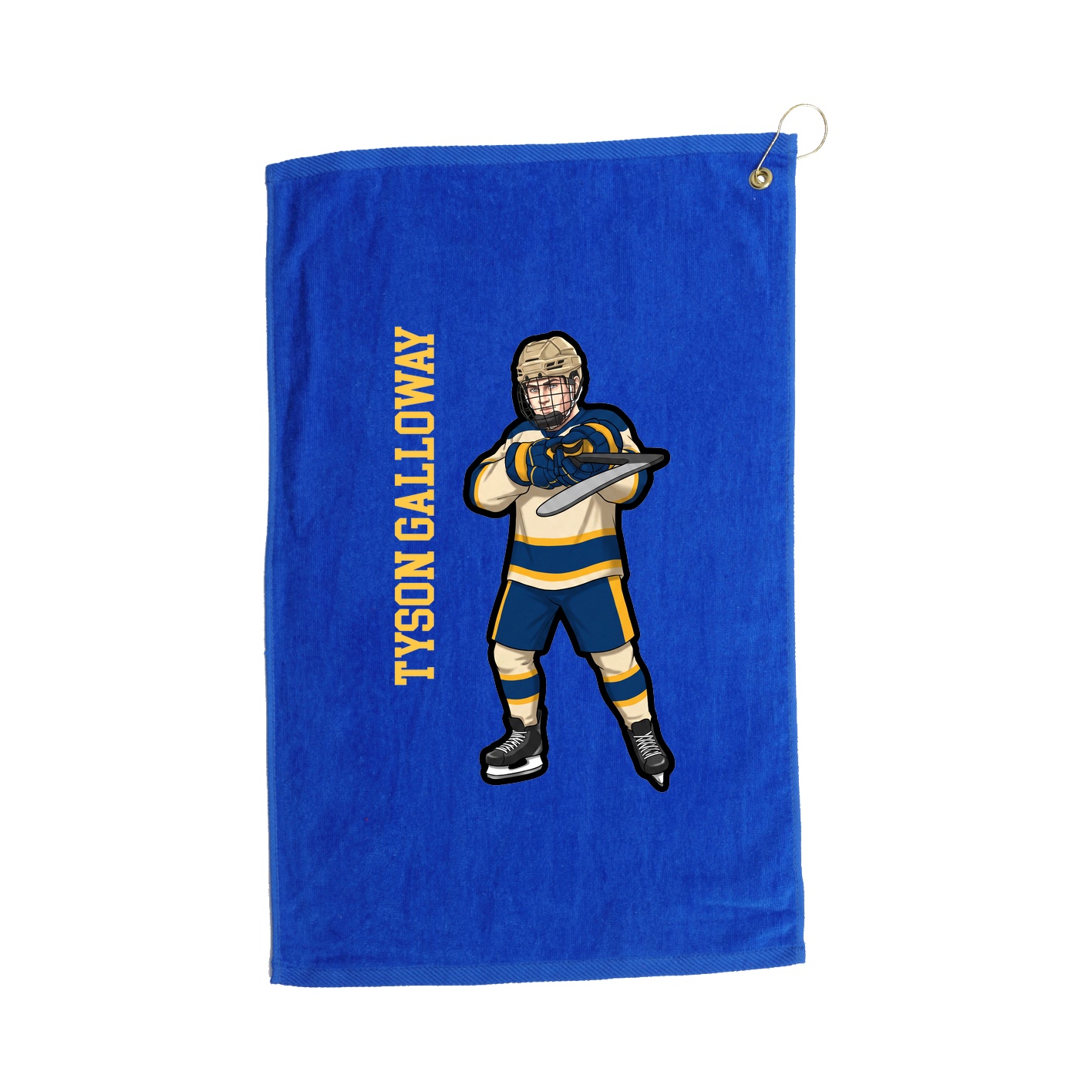 Golf Towel — Name Vertical in Royal
