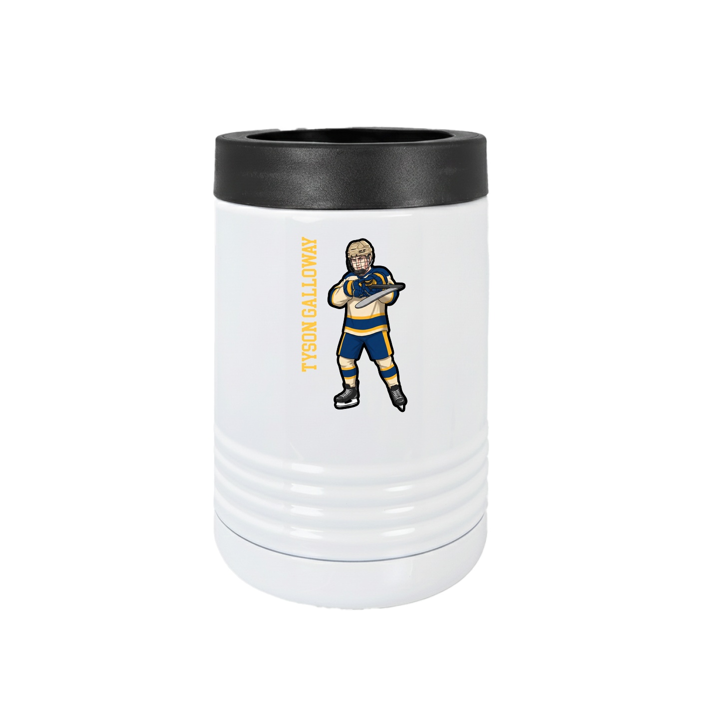 Beverage Holder — Name Vertical in White