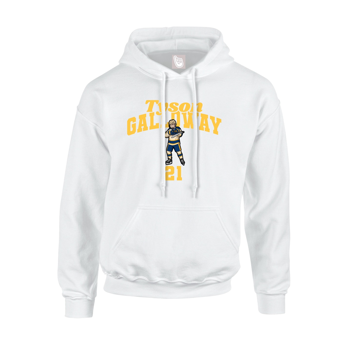 Youth Hoodie — Signature Arch in White