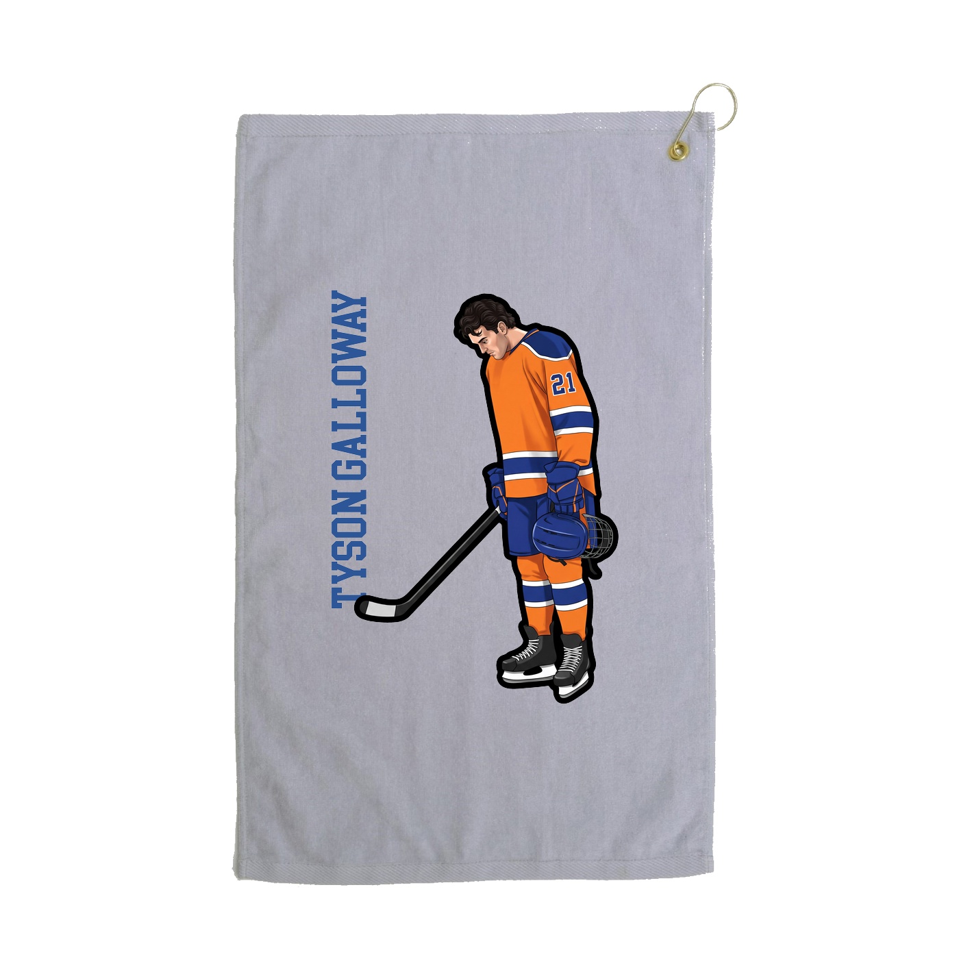 Golf Towel — Name Vertical in Grey