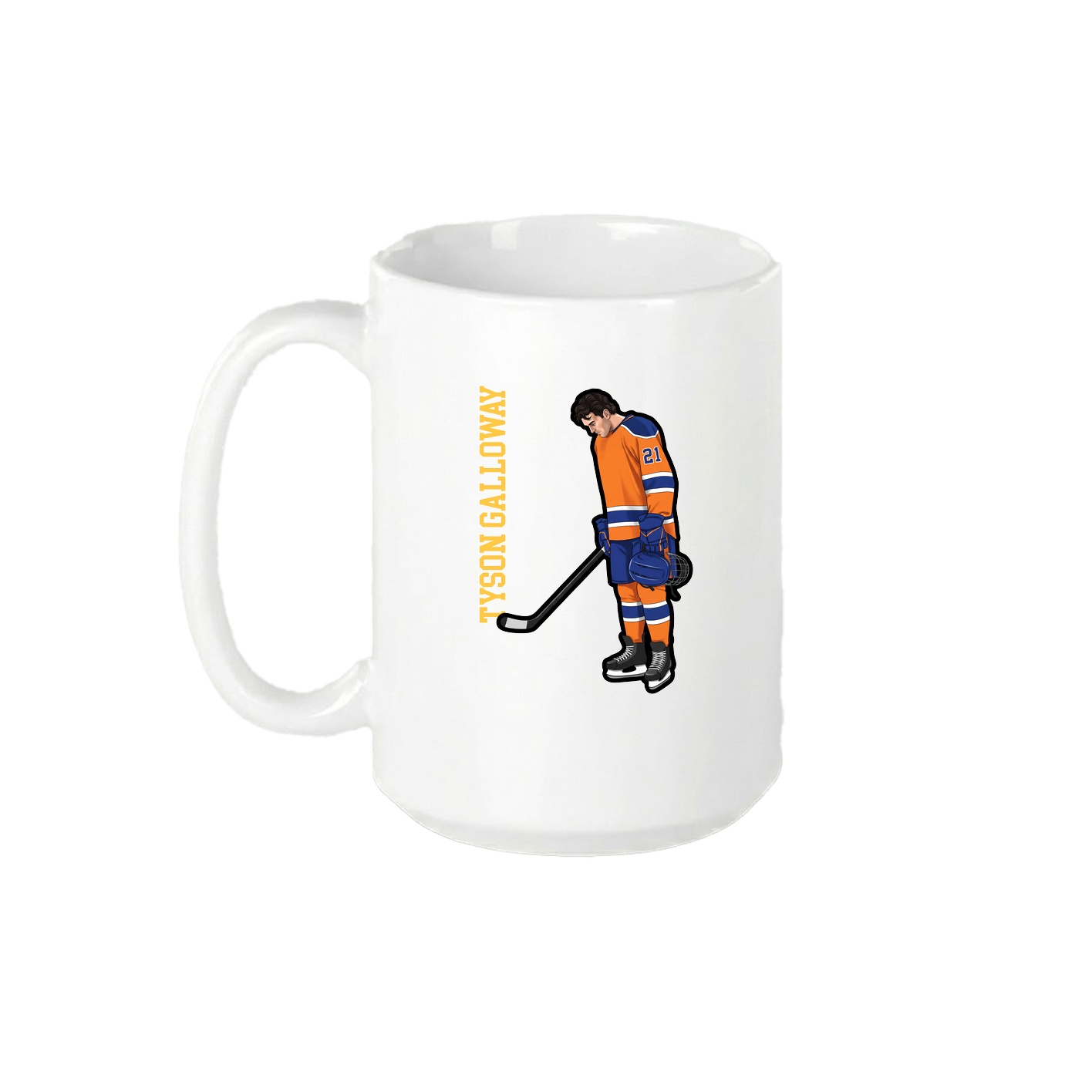 15oz Coffee Mug — Name Vertical in White